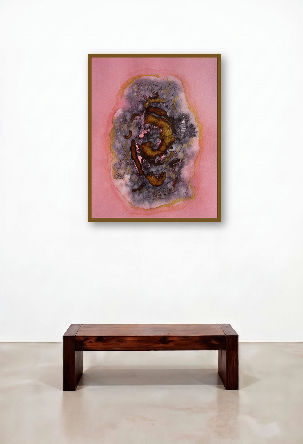 Untitled 23 (Cosmic Seed) by artist Jai Chouhan displayed in a Scandinavian Study
