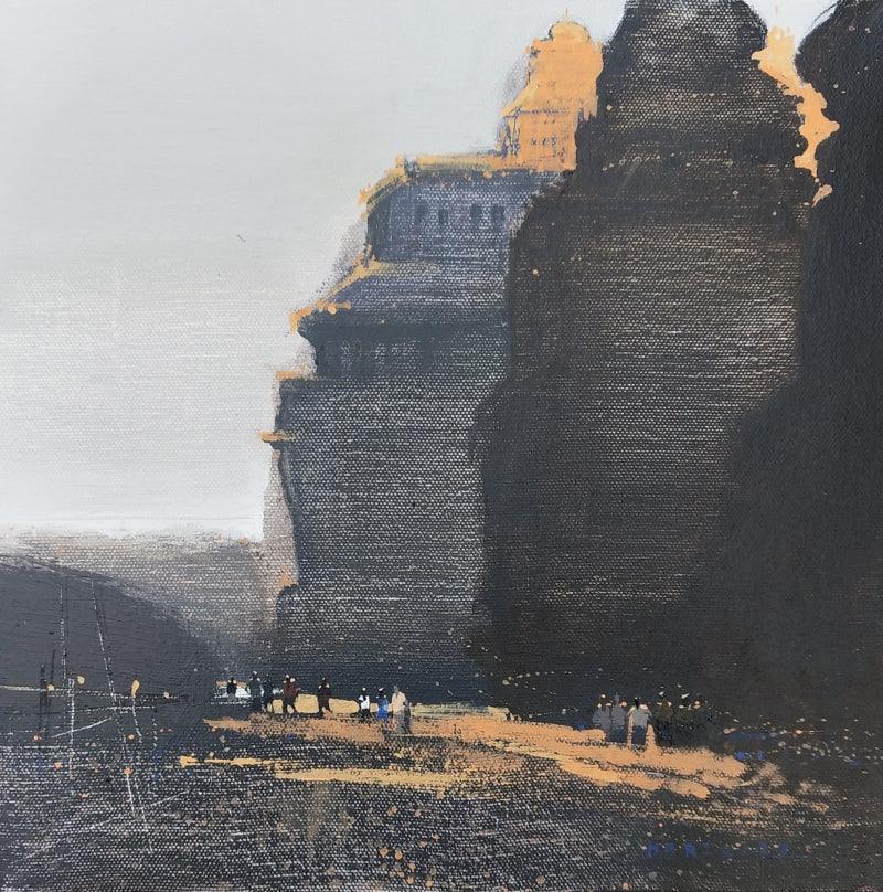 Landscape acrylic painting titled 'Untitled 23', 12x12 inches, by artist Hari Dhongade on Canvas