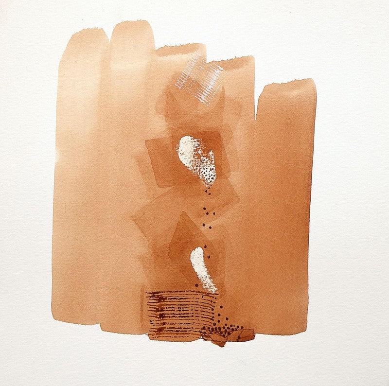 Abstract mixed media painting titled 'Untitled 24', 10x10 inches, by artist Veena Jain on Paper