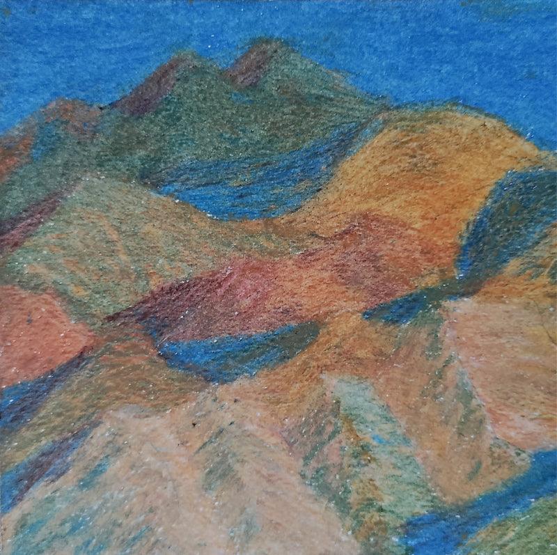 Abstract oil pastel painting titled 'Untitled 24', 6x6 inches, by artist Makarand Rane on Paper