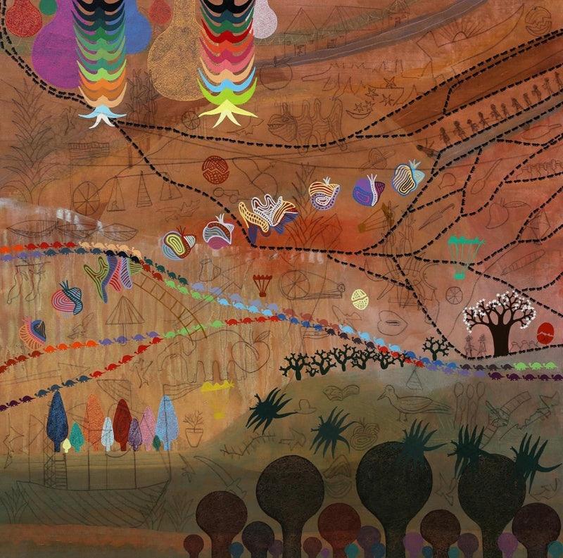 contemporary acrylic painting titled 'Untitled 24', 47x47 inches, by artist Amit Harit on Canvas