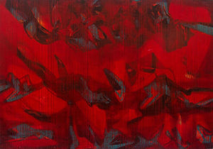 Abstract acrylic painting titled 'Untitled 25', 36x48 inches, by artist Chandan Bhowmick on Canvas