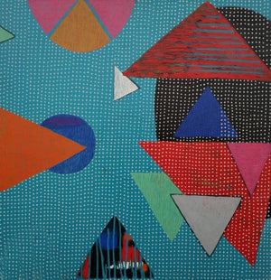 Abstract acrylic painting titled 'Untitled 25', 36x36 inches, by artist Yashwant Pawar on Canvas