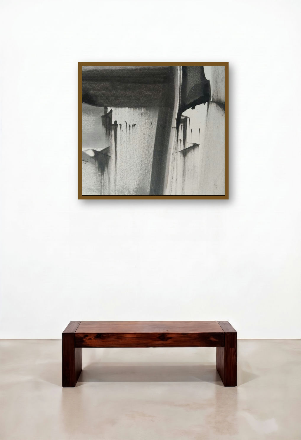 Untitled 25 (Urban Echoes) by artist Hemant Dhane displayed in a Minimalist Reception Area