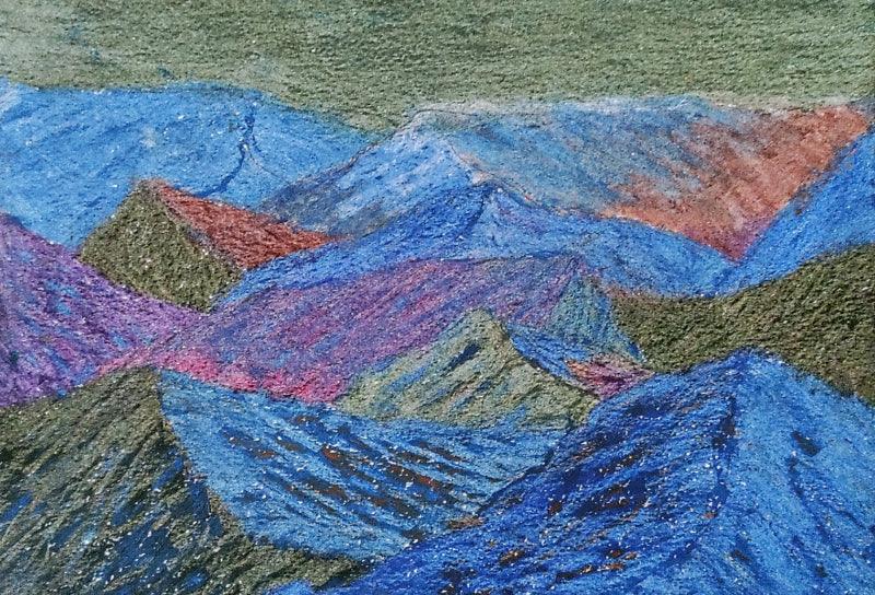 Abstract oil pastel painting titled 'Untitled 28', 6x8 inches, by artist Makarand Rane on Paper