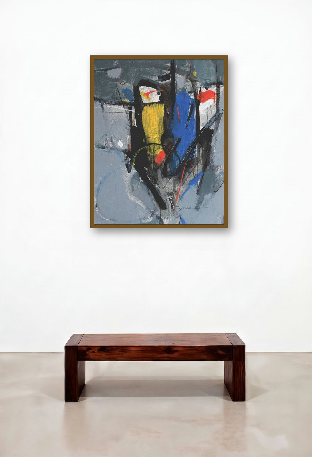 Untitled 28 (Untitled) by artist Yuvraj Devkar displayed in a Japandi Executive Office