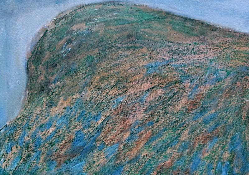 Abstract oil pastel painting titled 'Untitled 29', 6x8 inches, by artist Makarand Rane on Paper