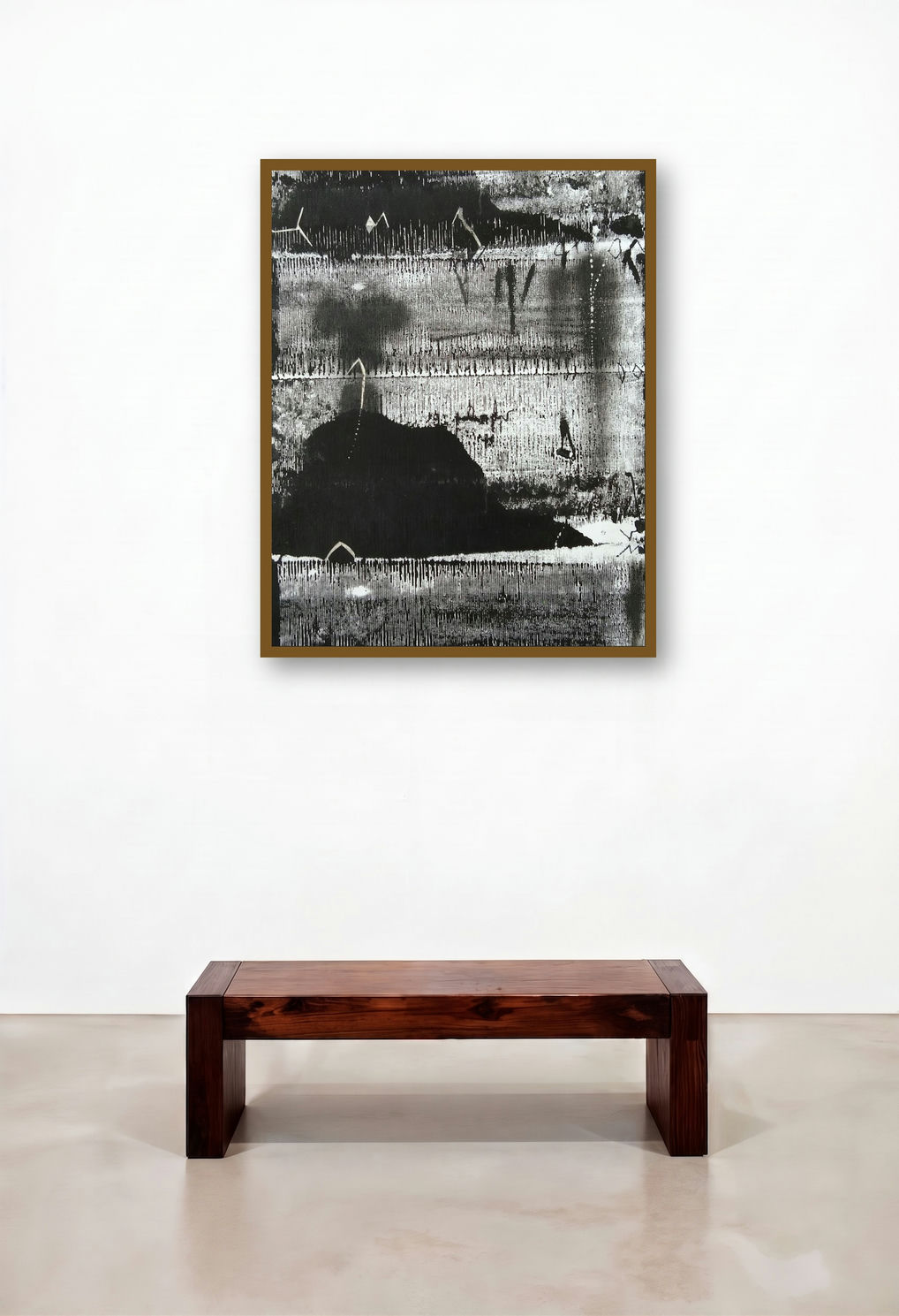 Untitled 3 (Silent Serenity**) by artist Hemant Dhane displayed in a Boutique Hotel Style Living Room