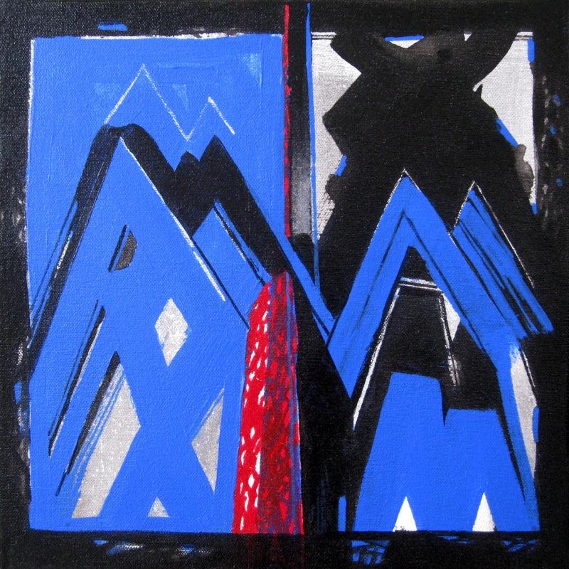 Abstract acrylic painting titled 'Untitled 3', 12x12 inches, by artist Ramesh Anand on Canvas