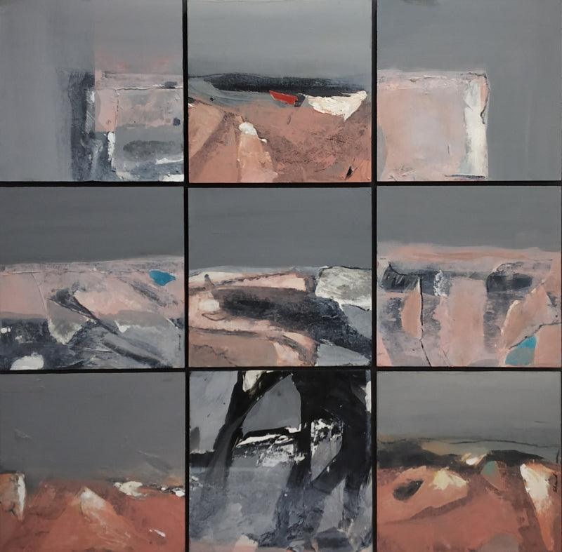 Abstract acrylic painting titled 'Untitled 3', 35x35 inches, by artist Sharad Tarde on Board