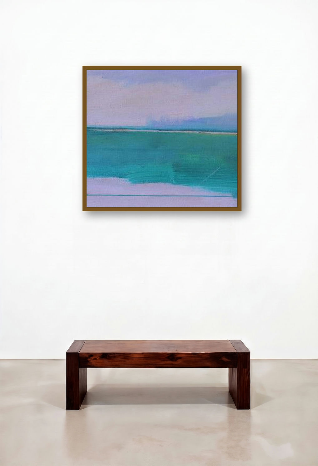 Untitled 3 (Tranquil Vista) by artist Dinesh Mane displayed in a Contemporary Reception Area