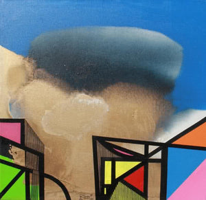 Abstract acrylic painting titled 'Untitled 3', 24x24 inches, by artist Prabhinder Lall on Canvas