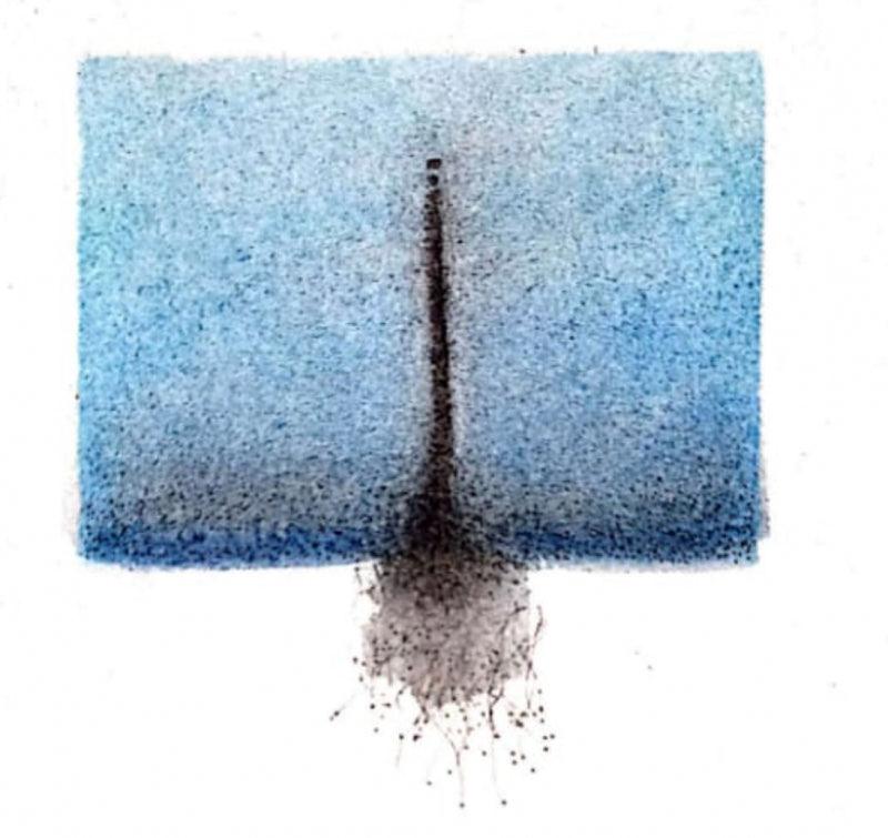 Abstract soft pastel drawing titled 'Untitled 3', 6x8 inches, by artist Trapti Porwal on Canson Sheet