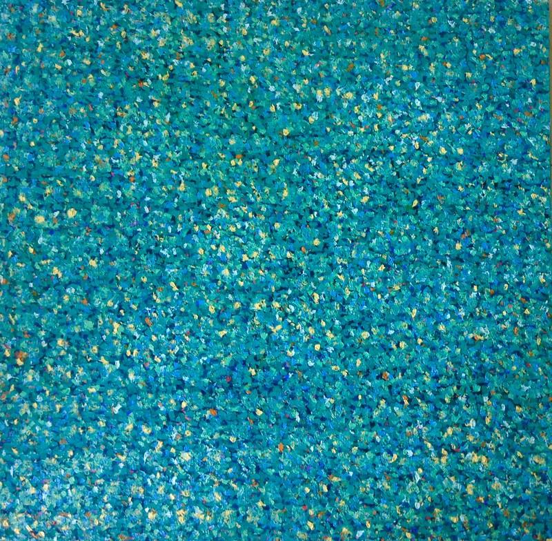 Abstract oil painting titled 'Untitled 3', 36x36 inches, by artist Vinit Kumar on Canvas