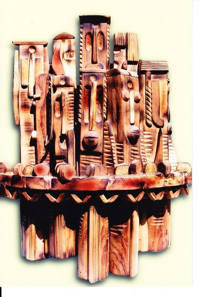 Lifestyle sculpture titled 'Untitled 3', 28x17x5 inches, by artist Indira Ghosh on Wood