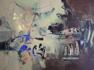 Abstract acrylic painting titled 'Untitled 3', 18x20 inches, by artist Rajesh Ambalkar on Canvas
