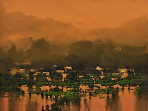 Nature acrylic painting titled 'Untitled 3', 36x48 inches, by artist Mangesh Shinde on Canvas