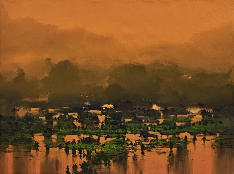 Nature acrylic painting titled 'Untitled 3', 36x48 inches, by artist Mangesh Shinde on Canvas