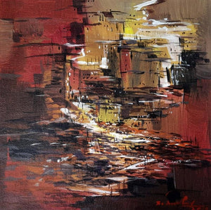 Landscape acrylic painting titled 'Untitled 3', 12x12 inches, by artist Solomon Rajendiran on Canvas