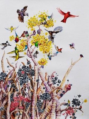 Nature watercolor painting titled 'Untitled 3', 30x24 inches, by artist Bikash Pradhan on Paper