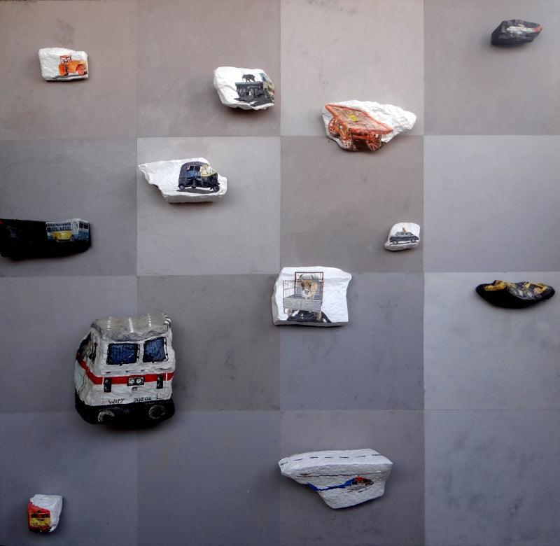 Fantasy mixed media painting titled 'Untitled 3', 48x48 inches, by artist Pragnesh Patel on Canvas