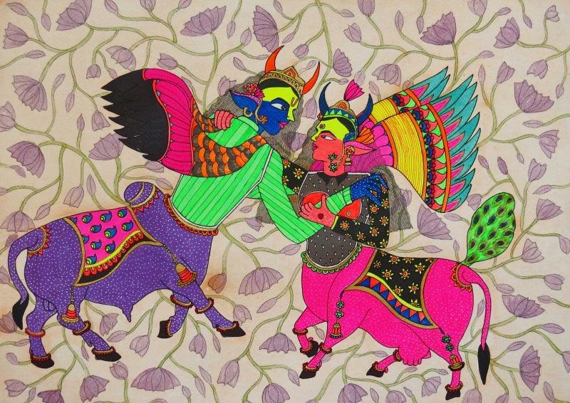 Religious acrylic painting titled 'Untitled 3', 11x15 inches, by artist Priti Singh on Paper