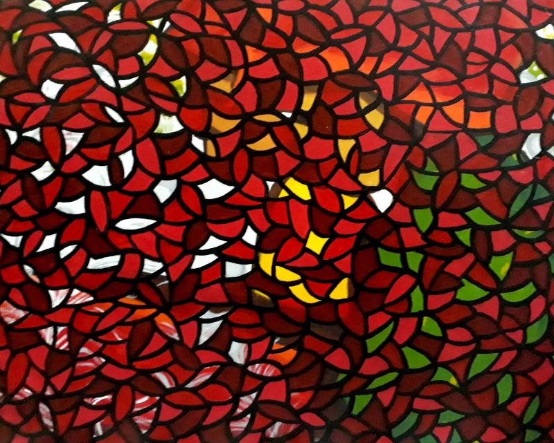 Abstract acrylic painting titled 'Untitled 3', 24x30 inches, by artist Pratap Kore on Canvas