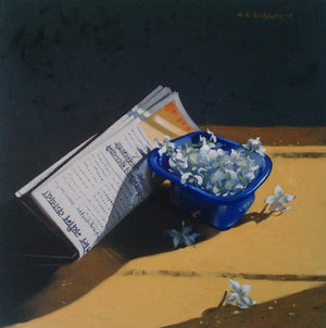 Still-life oil painting titled 'Untitled 3', 18x12 inches, by artist Avinash Satpute on Canvas