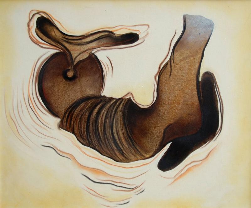 Abstract mixed media painting titled 'Untitled 3', 29x35 inches, by artist Seema Kadam on Canvas