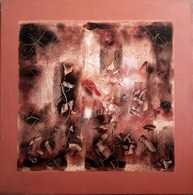 Abstract acrylic painting titled 'Untitled 3', 36x36 inches, by artist Jai Chouhan on Canvas