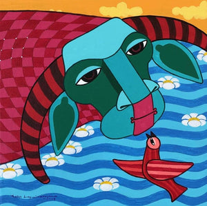Animals acrylic painting titled 'Untitled 3', 12x12 inches, by artist Thota Laxminarayana on Canvas