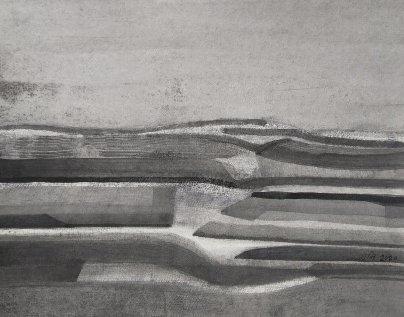 Abstract ink drawing titled 'Untitled 3', 11x14 inches, by artist Muni Sharma on Paper