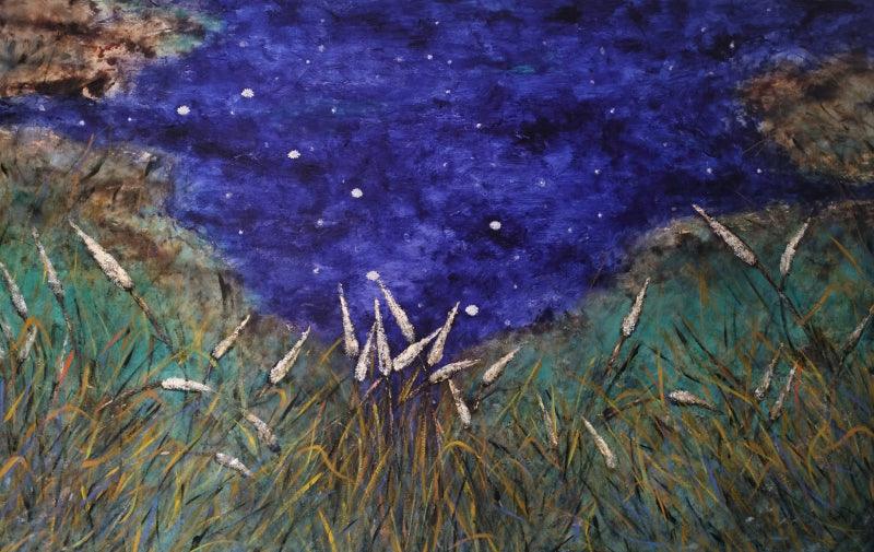 Landscape acrylic painting titled 'Untitled 3', 60x96 inches, by artist Chaitan Bhosale on Canvas