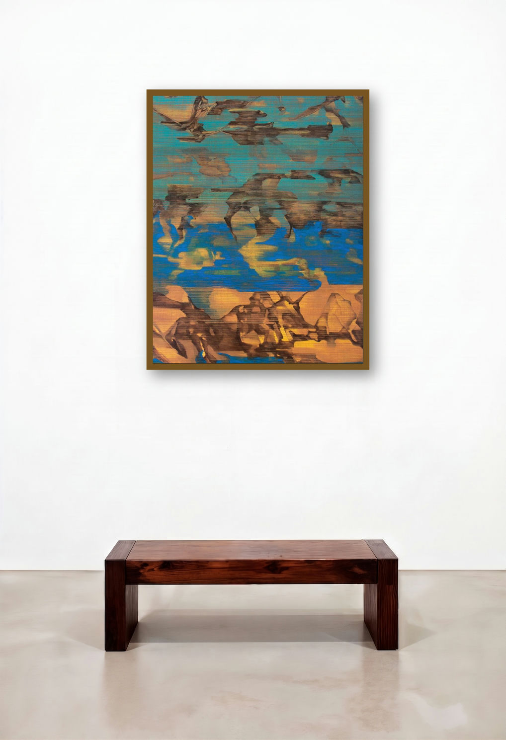 Untitled 3 (Ethereal Horizons) by artist Chandan Bhowmick displayed in a Art Deco Bedroom