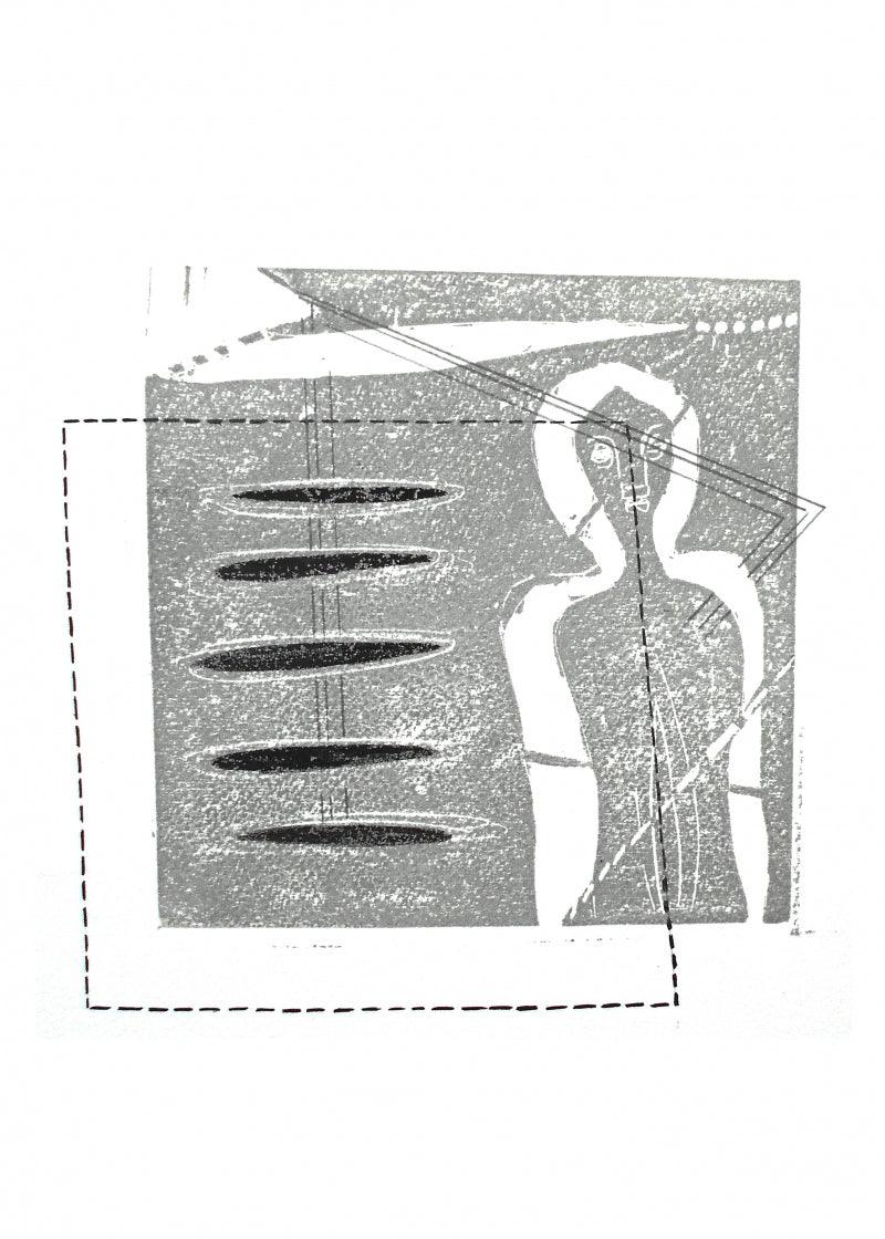 contemporary printmaking titled 'Untitled 3', 6x6 inches, by artist Priya Bambal on Paper