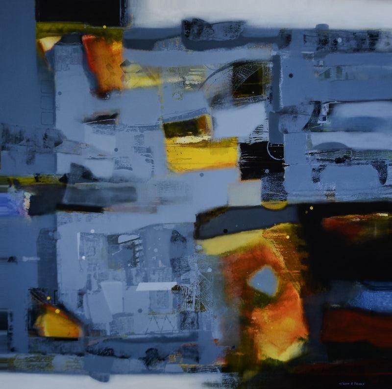 Abstract acrylic painting titled 'Untitled 3', 48x48 inches, by artist Sachin Pakhale on Canvas