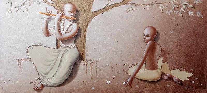 Figurative acrylic painting titled 'Untitled 3', 36x72 inches, by artist Amit Thombare on Canvas