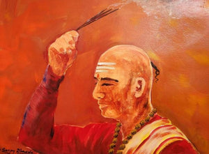 Untitled 3 by Sanjay Dhawale, Original Acrylic Religious Painting on Paper, Small Horizontal Wall Art