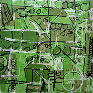 Abstract serigraphs painting titled 'Untitled 3', 24x24 inches, by artist Ajay Choudhary on Paper