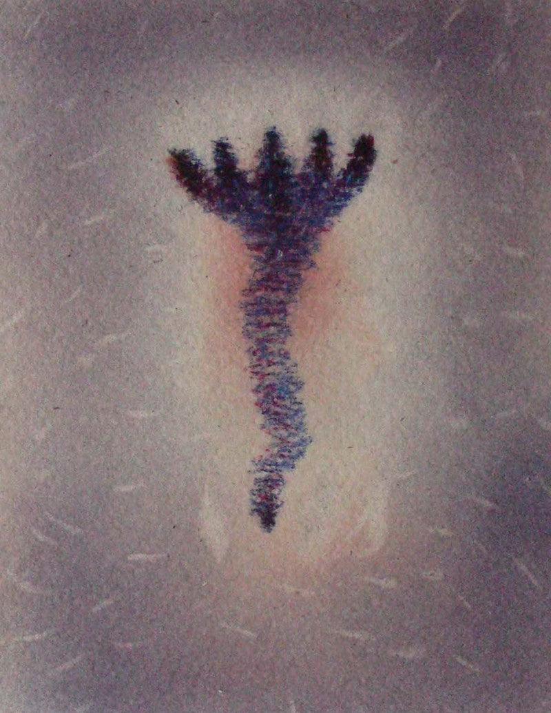 Abstract dry pastel drawing titled 'Untitled 3', 6x4 inches, by artist Promod Gaikwad on Paper