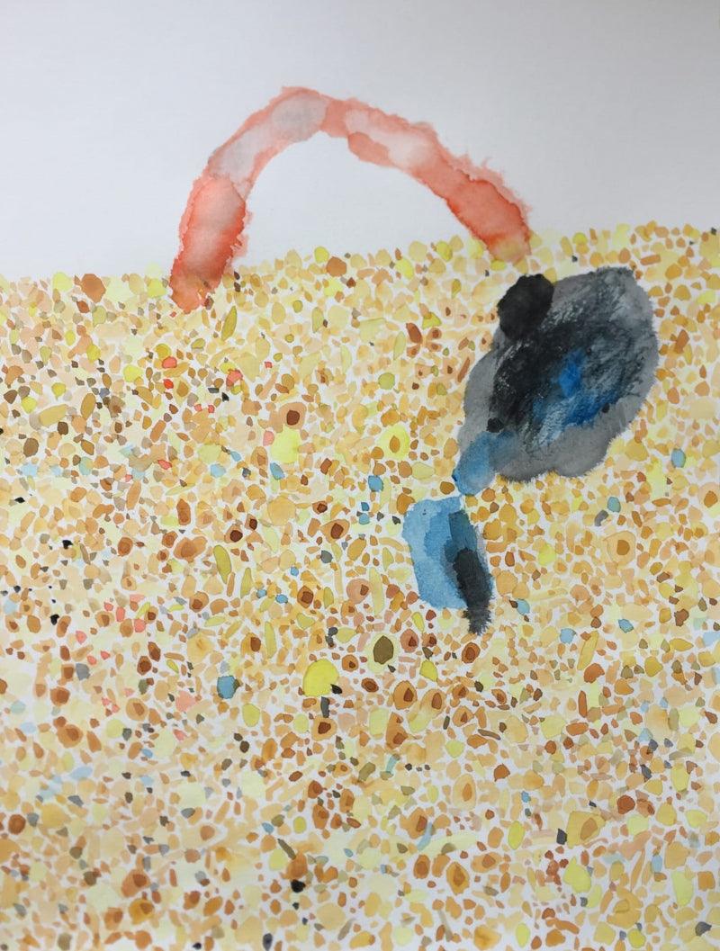 Abstract watercolor painting titled 'Untitled 3', 35x27 inches, by artist Bhanu Prakash on Paper