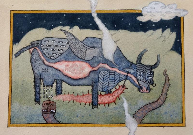 contemporary watercolor painting titled 'Untitled 3', 10x14 inches, by artist Sagar Kamble on Paper