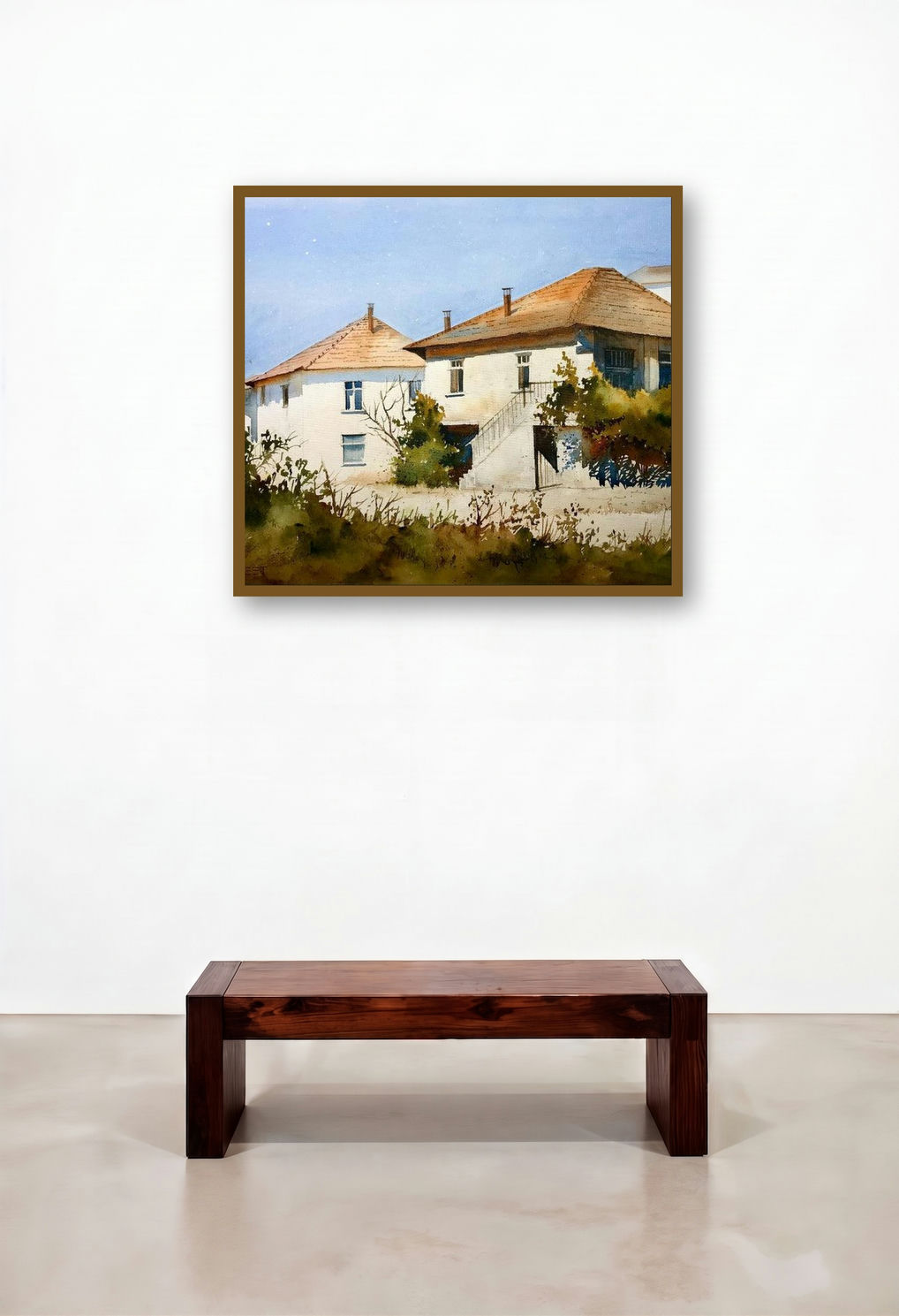 Untitled 3 (Nostalgic Retreat) by artist Abhijeet Bahadure displayed in a Scandinavian Foyer