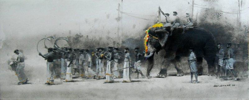 Animals acrylic painting titled 'Untitled 3', 16x40 inches, by artist Pankaj Bawdekar on Canvas