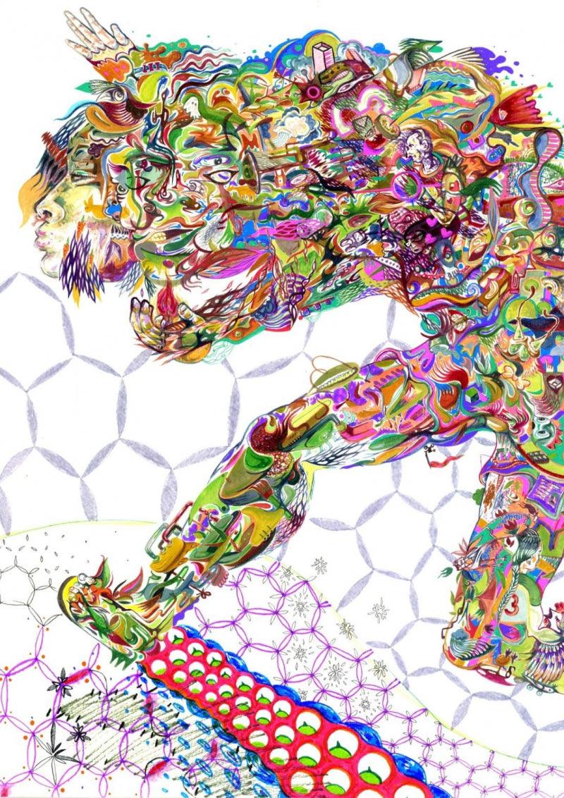 contemporary mixed media painting titled 'Untitled 3', 17x11 inches, by artist Girinath Gopinath on Canson Paper