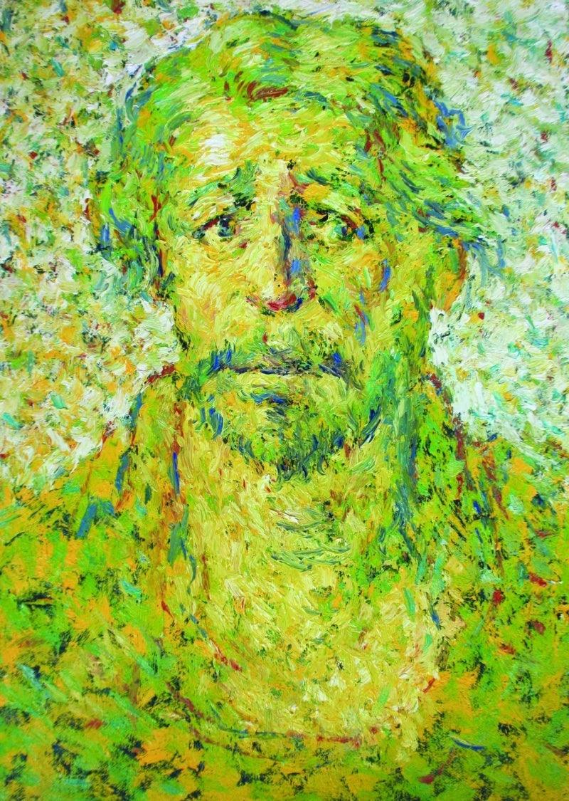 Portrait oil painting titled 'Untitled 3', 18x12 inches, by artist Gopal Gangawane on Canvas