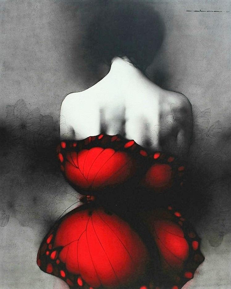 Figurative mixed media painting titled 'Untitled 3', 60x48 inches, by artist Nishant Dange on Canvas