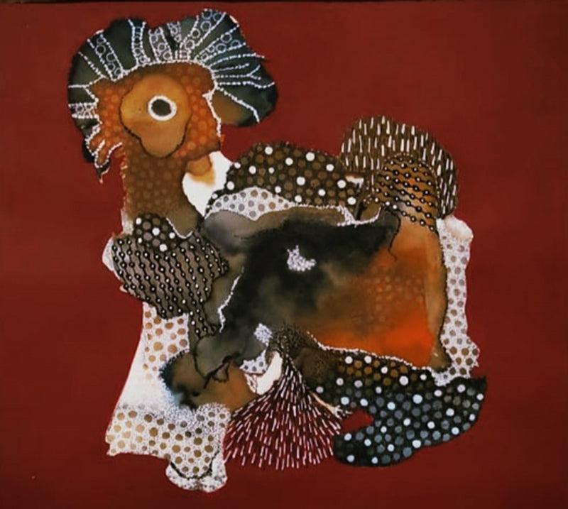 Abstract acrylic painting titled 'Untitled 3', 36x48 inches, by artist Huma Khan on Canvas