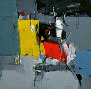 Abstract acrylic painting titled 'Untitled 3', 10x10 inches, by artist Yuvraj Devkar on Paper