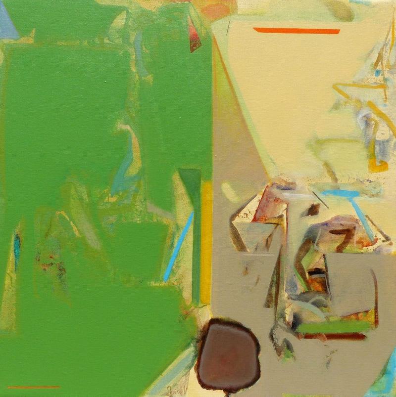 Abstract acrylic painting titled 'Untitled 304', 24x24 inches, by artist Shrikant Kadam on Canvas